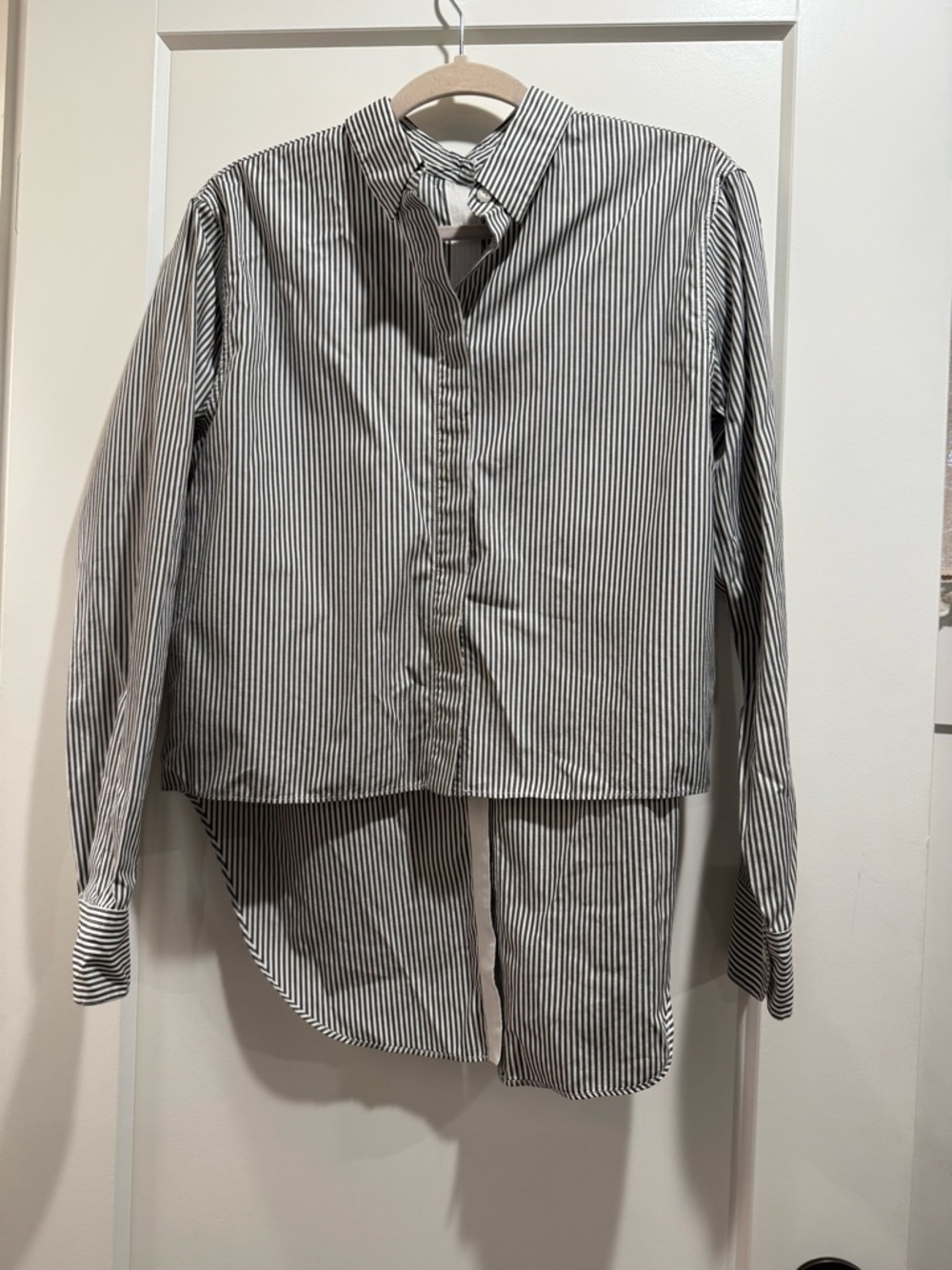 Rag & Bone‎ women’s high low button up striped shirt size M